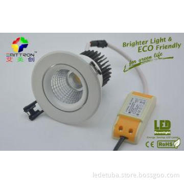9W 3000K 600lm Recessed COB LED Downlight Shop Brightness W